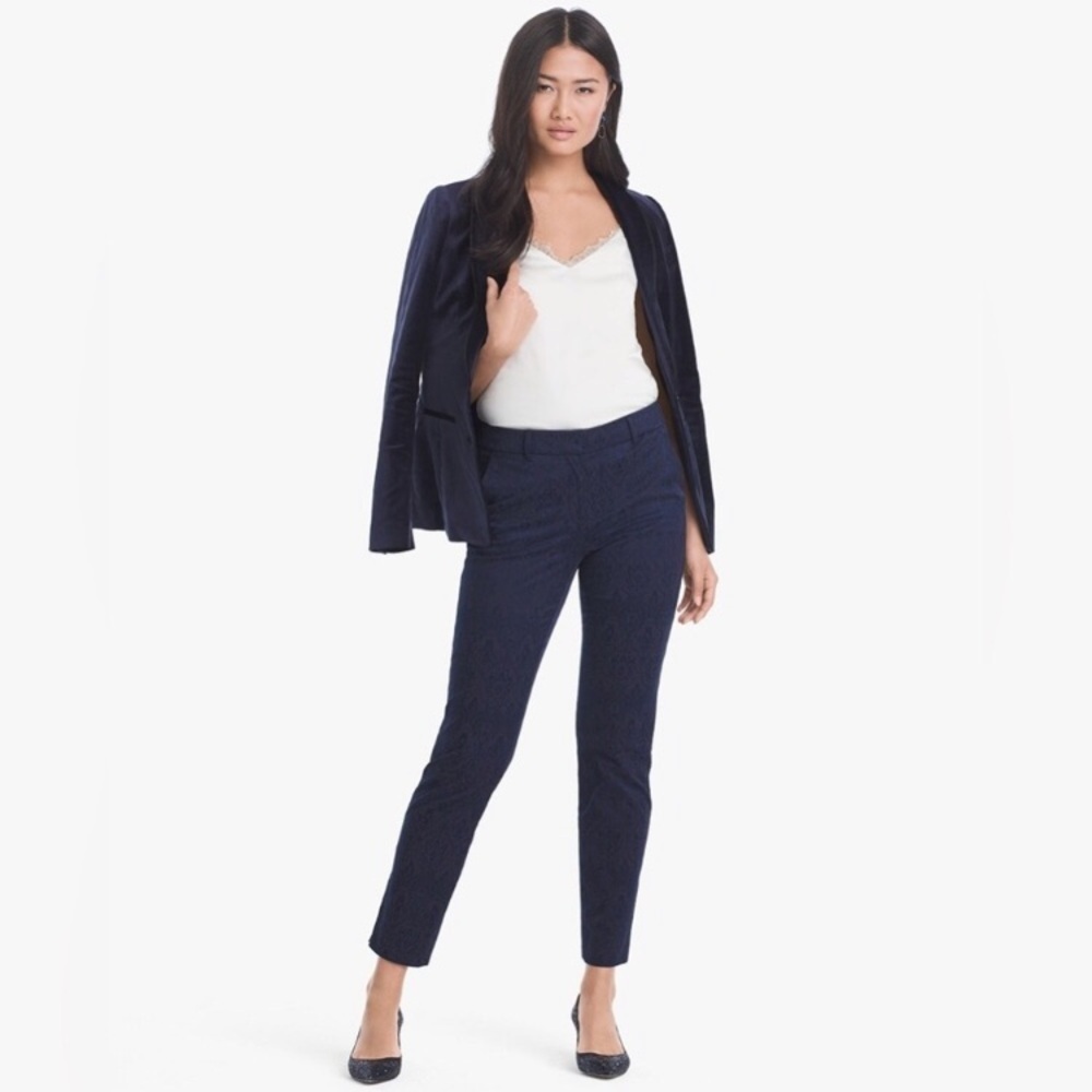 WHITE HOUSE BLACK MARKET Slim Jacquard Ankle Pant - Picture 5 of 13